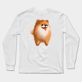 Cute Pomeranian Drawing Long Sleeve T-Shirt